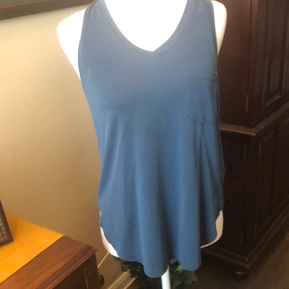 Another Love Blue Sleeveless Relaxed Tank Top
